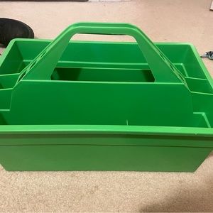 lime green plastic grooming tote